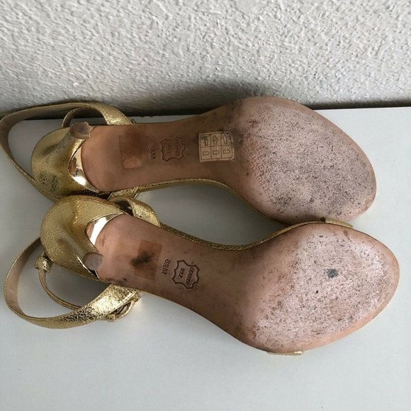 Tory Burch Women's Elana Sandals Size 8.5 M Metallic Gold Strappy Heels 85 mm - Picture 12 of 12